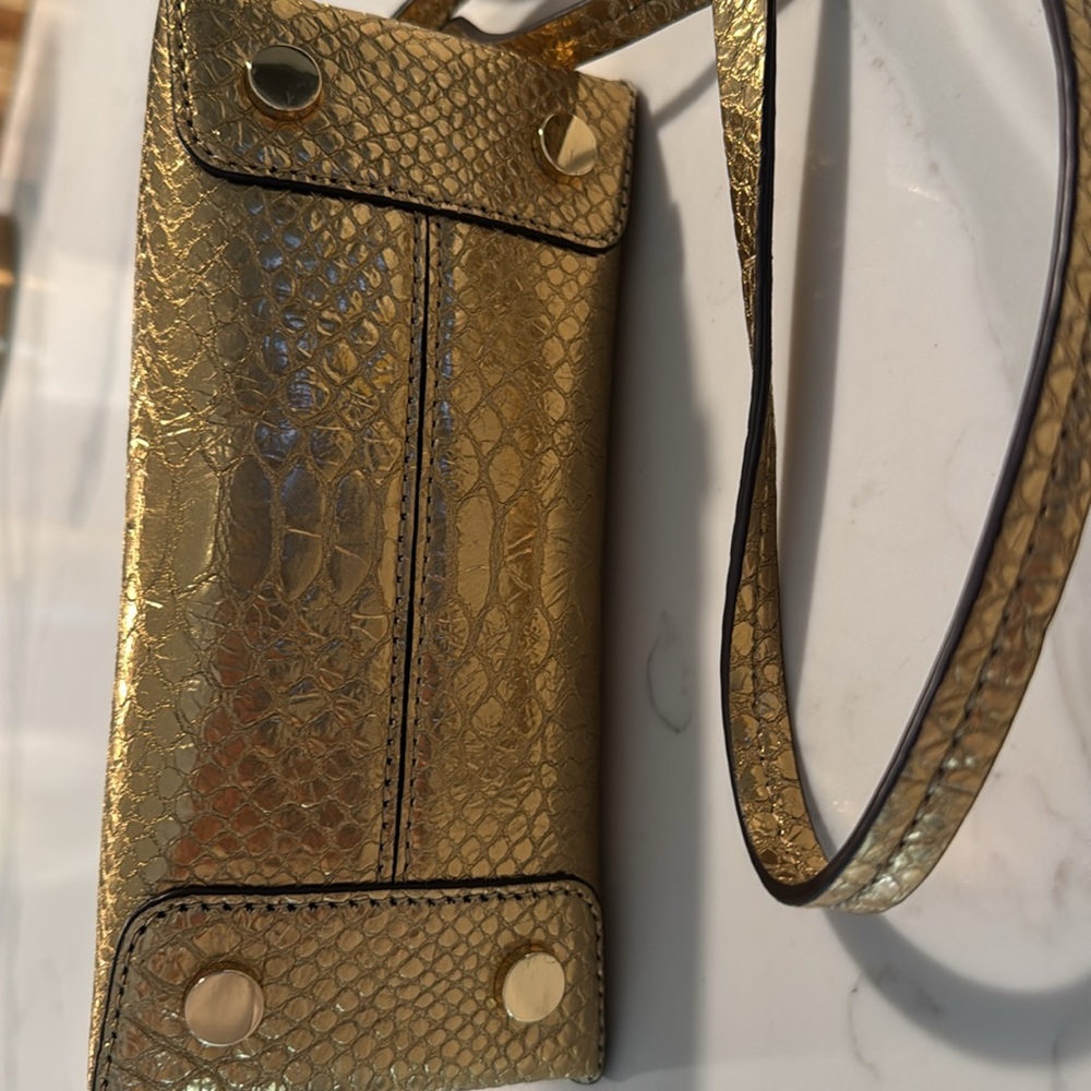Michael Kors Gold Textured Handbag - Picture 3 of 8